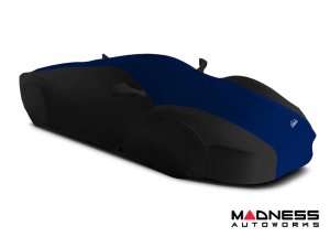 Volkswagen ID. Buzz Custom Fit Vehicle Cover - Satin Stretch - Blue w/ Black Sides + Rear Passenger Charger Port Flap